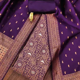 HERE&NOW Embellished Unstitched Dress Material-picture-14