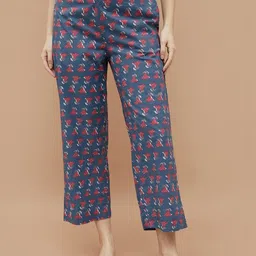 Melange by Lifestyle Women Floral Printed Regular Pure Cotton Kurta with Trousers image 3