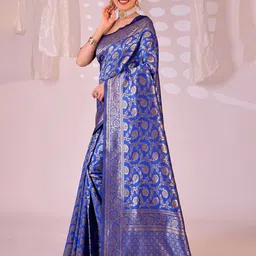 Florence Woven Design Zari Silk Blend Banarasi Saree image 4