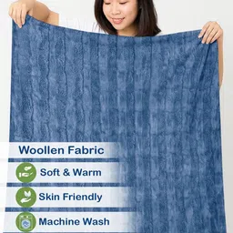 FABINALIV Blue Woollen Mild Winter 600 GSM Comforter image 4
