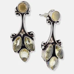 Fabindia Artificial Stones Studded Contemporary Drop Earrings image 5