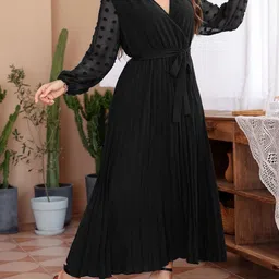 sztori Plus size occaion Bishop Sleeve Wrap Maxi Dress image 5