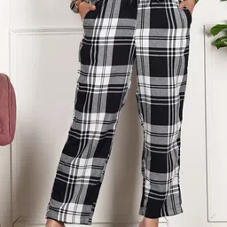 Style Shoes Checked Cotton Lightweight Lounge Pants-picture-30