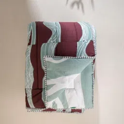 FREEDOM TREE Puzzikoli Burgundy & Grey Printed Cotton AC Room Double Bed Quilt-picture-34