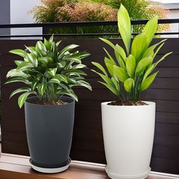 RUBOXA 2-Pcs White & Grey UV-ProtectedPlanters-picture-3
