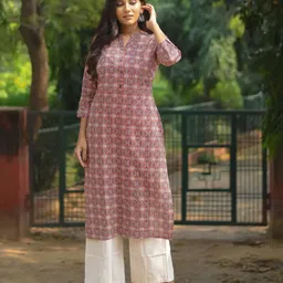 Vivika Women Floral Printed Daily Cotton A-Line Kurta-picture-5