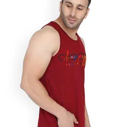 SLOWLORIS Pack of 2 Printed Combed Cotton Vest VSL26 CMB(CHS MUSTARD)(CHS MAROON) image 5