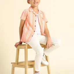 U.S. Polo Assn. Kids Boys Vertical Striped Cotton Casual Shirt-picture-31