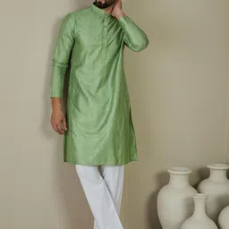 Anouk Men Ethnic Motifs Embroidered Thread Work Kurta image 3