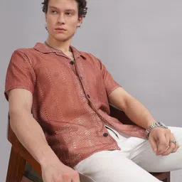 FABRIPPLE Men Modern Semi Sheer Printed Casual Shirt-picture-27