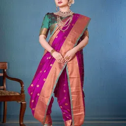 jayant creation Woven Design Zari Paithani Saree image 5