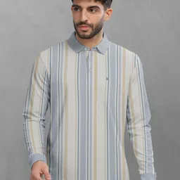 BULLMER Men Striped Polo Collar Cotton T-shirt-picture-31