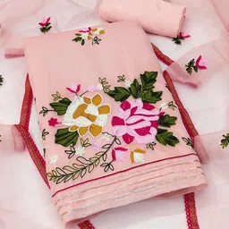 SAINOOR Embroidered Semi-Stitched Dress Material-picture-17