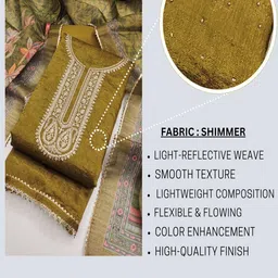 TAVAS Embroidered Sequinned Unstitched Dress Material image 2