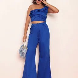 LOVEPRASHA Women One Shoulder Ruffles Cotton Top image 3