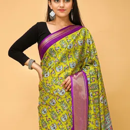 KALINI Kalamkari Zari Designer Sungudi Saree image 1