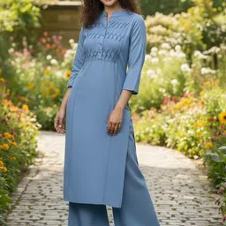 SK Creation Women Geometric Embroidered Thread Work Kurta image 3