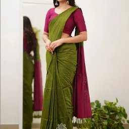 SHYAMALI BOUTIQUE Pure Cotton Block Print Saree image 3