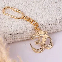 Elita Decorative Gold-Plated Hindu God Charm Chain Link Om Design Key Chain-picture-12