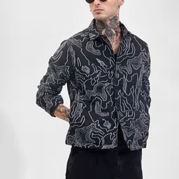 Snitch Men Relaxed Fit Spread Collar Abstract Printed Casual Shirt-picture-24