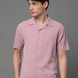 THE BEETEL HOUSE Men Relaxed Fit Textured Cuban Collar Casual Shirt-picture-22