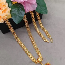SHANKHRAJ MALL Gold-Plated Heart Shaped Pendants with Chains-picture-39