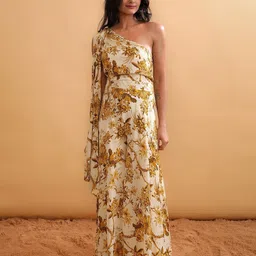 NH KAPDEWALA One Shoulder Printed Jumpsuit image 1