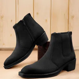 Bxxy Men Square Toe Block Heel Suede Chelsea Boots-image-90