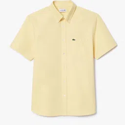 Lacoste Men Button-Down Collar Solid Cotton Casual Shirt image 3