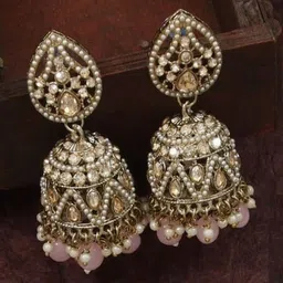 House of Pataudi Gold-Plated Kundan Stones & Beads Jewellery Set image 2