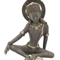 Exotic India Black & Brown Lord Indra Religious Idol Showpiece-picture-35