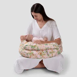 THE BABY TRUNK Pink Blush Bunny Egyptian Cotton Feeding & Nursing Maternity Cradle Pillow image 3