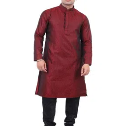 Kriva Enterprise Woven Design Mandarin Collar Straight Kurta With Churidar-image-8