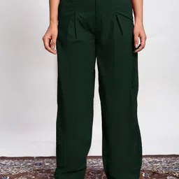 SVKETAIL Women Relaxed Pleated Trousers-image-1
