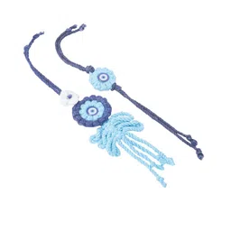 Sangria Set of 2 Evil Eye Thread Rakhi With Roli Chawal Chandan & Mishri image 3