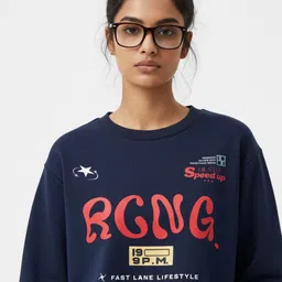 The Roadster Lifestyle Co Printed Round Neck Sweatshirt image 4