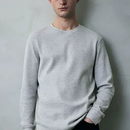 H&M Men Slim Fit Waffled Jersey Top-picture-34