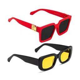 Arzonai Unisex Pack Of 2 Rectangle UV Protected Lens Sunglasses COMBO-2720-image-57