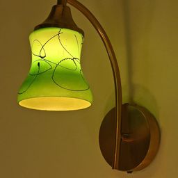1ST TIME Green & Black Printed Glass Cylinder Shaped Wall Lamp-picture-5