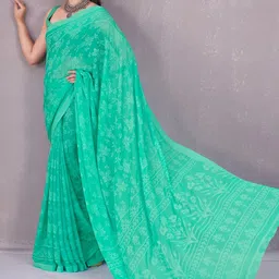 Garden Vareli Ethnic Motifs Printed Nara Pure Chiffon Saree Without Blouse Piece image 2