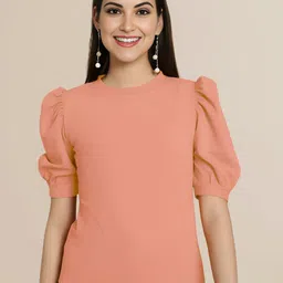 Mast & Harbour Pack Of 2 Women Puff Sleeve Regular Top image 4