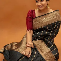 CANIZZARO Woven Design Zari Banarasi Saree image 3