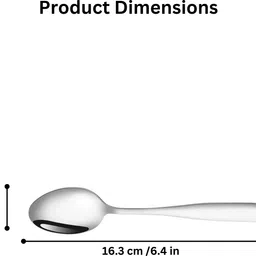kitchantique Silverware Dessert Spoons|4-Pcs Flatware for Ice-Cream, Ice-Tea|Sterling Silver Stainless Steel Cutlery Set image 2