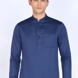 peter england Men Solid Pure Cotton A-line Kurta image 1