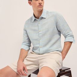 THE BEAR HOUSE Men Spread Collar Horizontal Striped Cotton Slim Fit Casual Shirt-picture-46