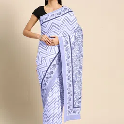 BUTA BUTI Geomatric Printed Floral Pure Cotton Saree-picture-17