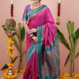 VS MALL Woven Design Zari Banarasi Saree image 3