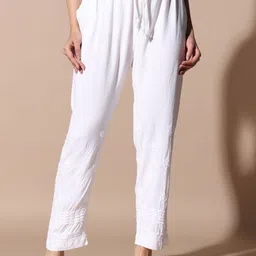 Fashionable Chikan Handikraft Women Embroidered Tailored Trousers-picture-25