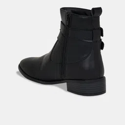 Forever Glam by Pantaloons Women PU Round Toe Winter Boots With Buckle image 3