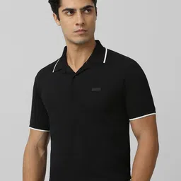Mufti Men Solid Polo Collar Nylon Slim Fit T-shirt-picture-17